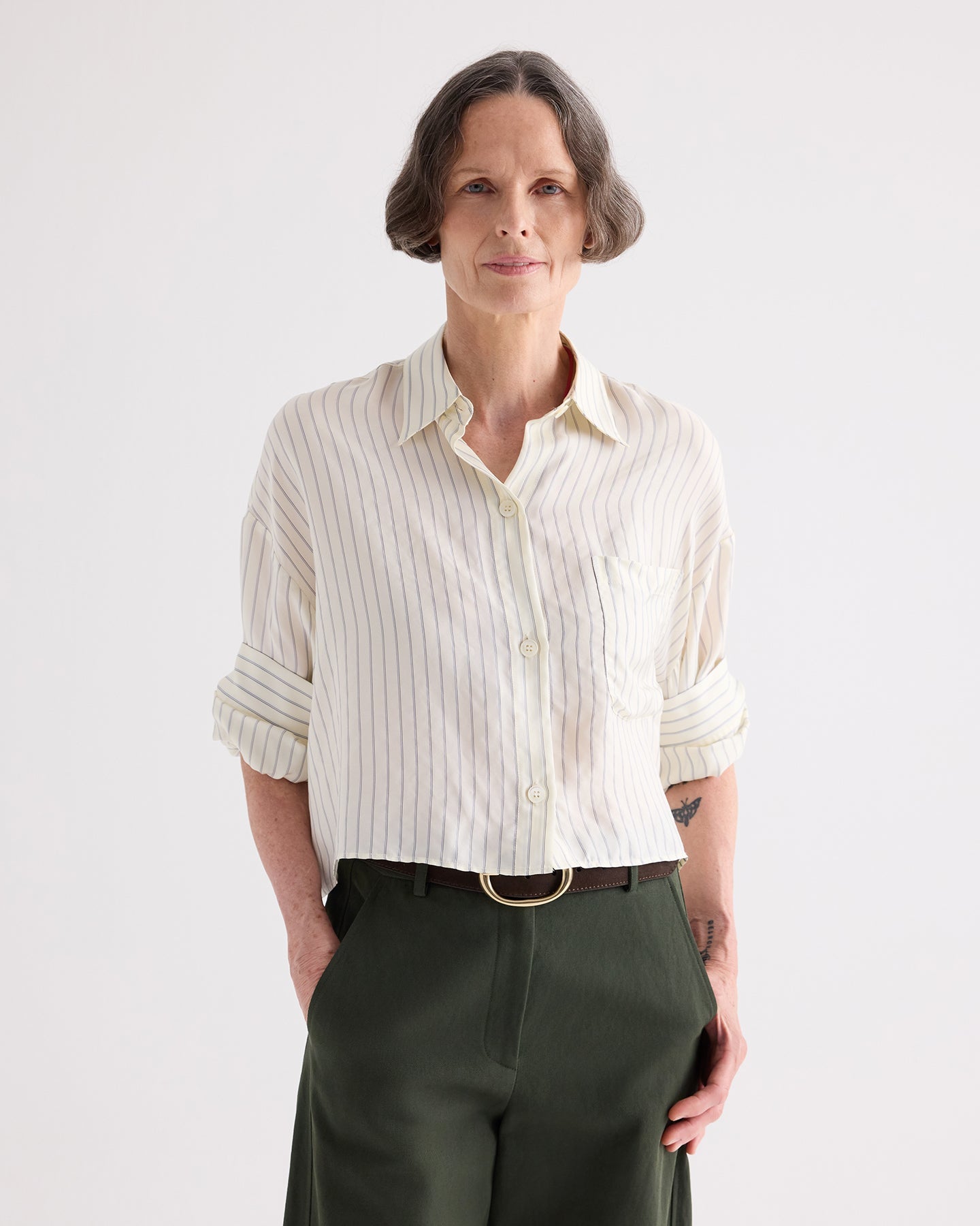 TWP Next Ex Pencil Stripe Shirt at Romi Boutique