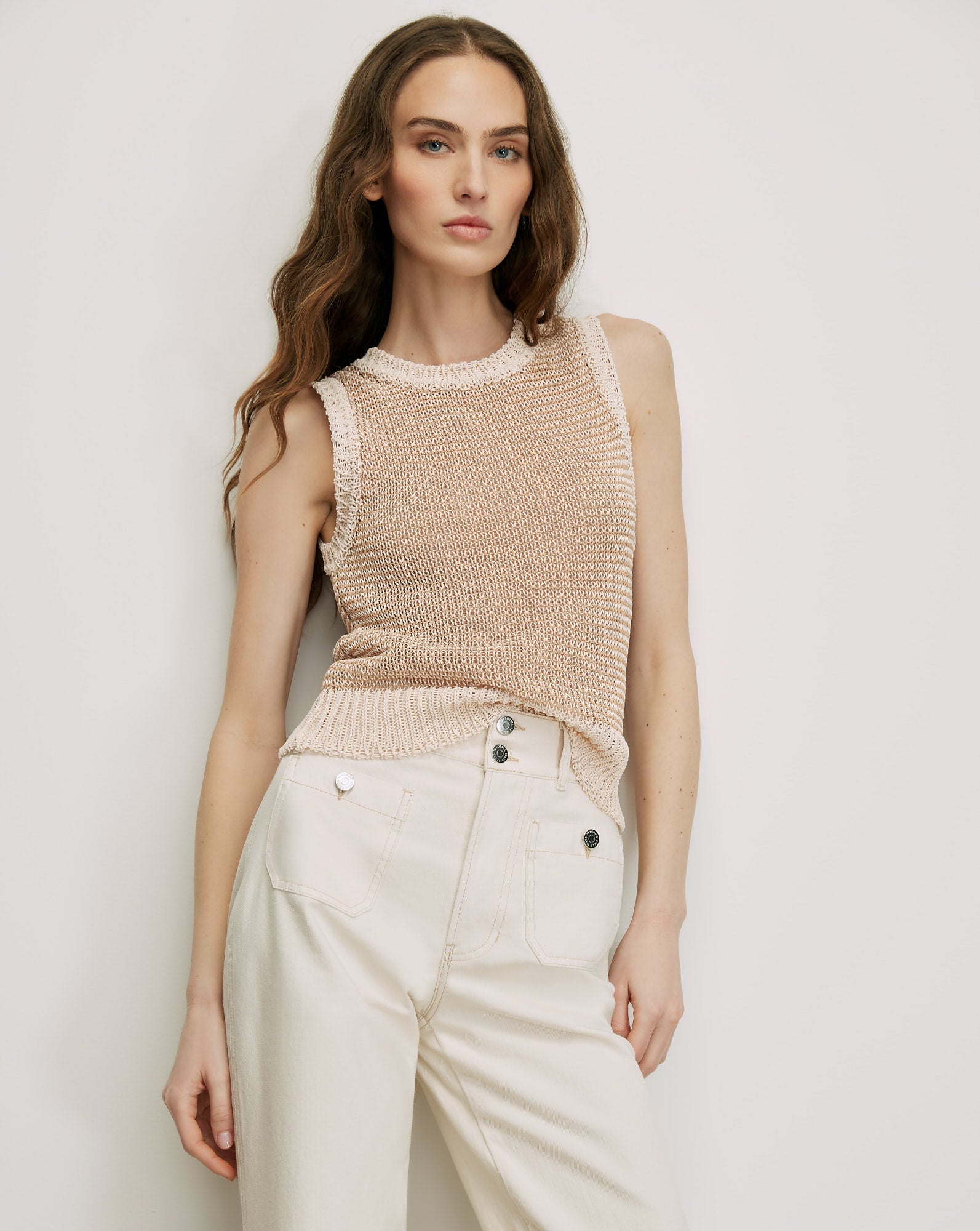 Veronica Beard Cropped Jerrel Knit Tank Top at Romi Boutique