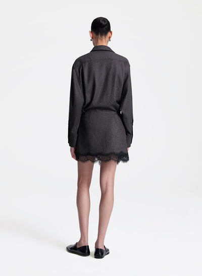 SOPHIA MINI SKIRT IN GANACHE/BLACK