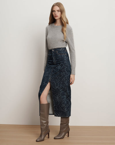 PIPPEN BRUSHED CASHMERE PULLOVER IN HEATHER GREY