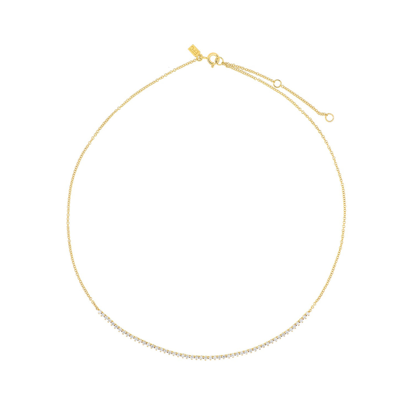 DIAMOND SEGMENT NECKLACE IN 14K YELLOW GOLD