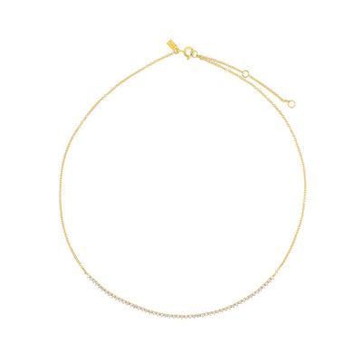 DIAMOND SEGMENT NECKLACE IN 14K YELLOW GOLD