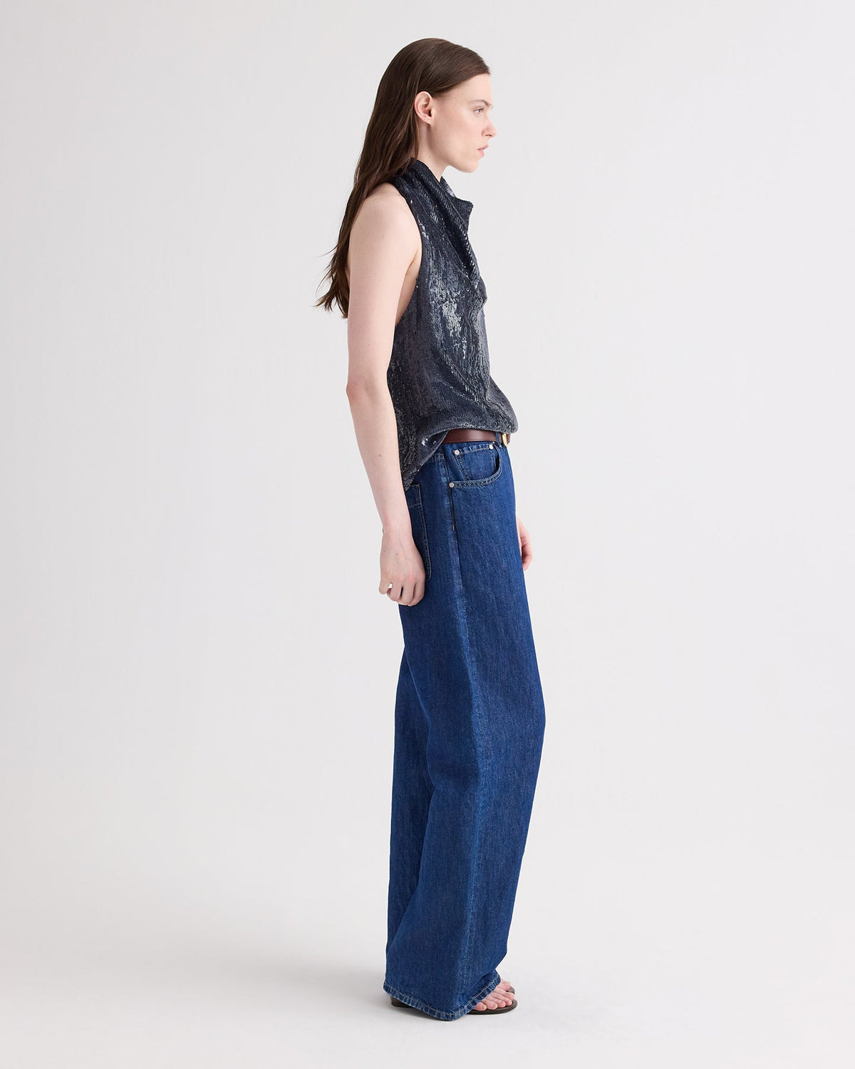 Friday Night Halter Sequin Top