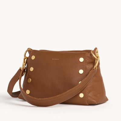 BRYANT MED IN MAHOGANY PEBBLE/BRUSHED GOLD RED ZIP - Romi Boutique