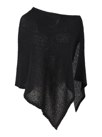 SEQUIN CROPPED PONCHO CAPELET IN BLACK