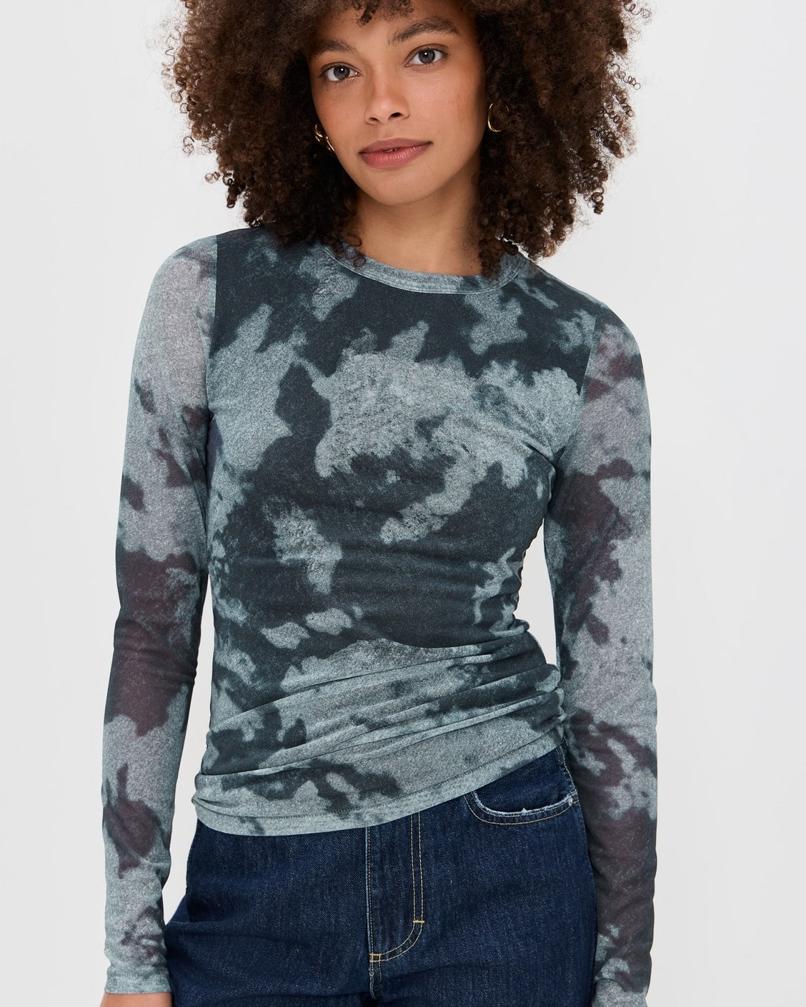 Rag & Bone YANA PRINTED MESH LS TEE at Romi Boutique