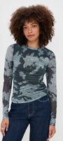 Rag & Bone YANA PRINTED MESH LS TEE at Romi Boutique