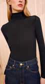 Ulla Johnson AURELIA JERSEY LONG SLEEVE TURTLENECK TOP at Romi Boutique