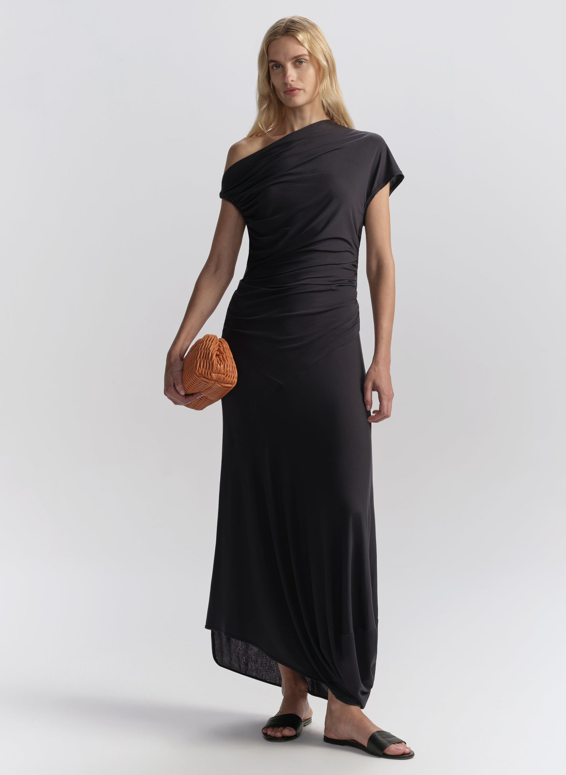A.L.C Halle One Shoulder Jersey Midi Dress at Romi Boutique