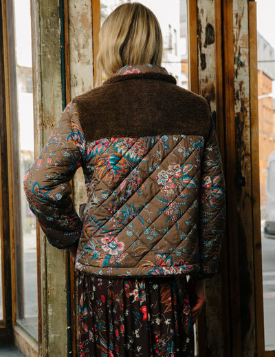 FINLEY SHERPA JACKET IN CHARLOTTE FLORAL PRINT