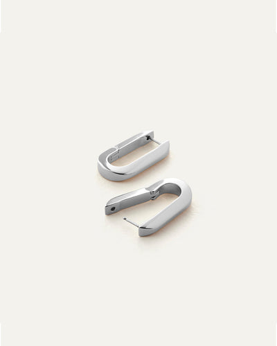 U-LINK EARRINGS IN PLATINUM - Romi Boutique