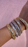 Native Gem RAZOR EDGE BANGLE IN GOLD at Romi Boutique