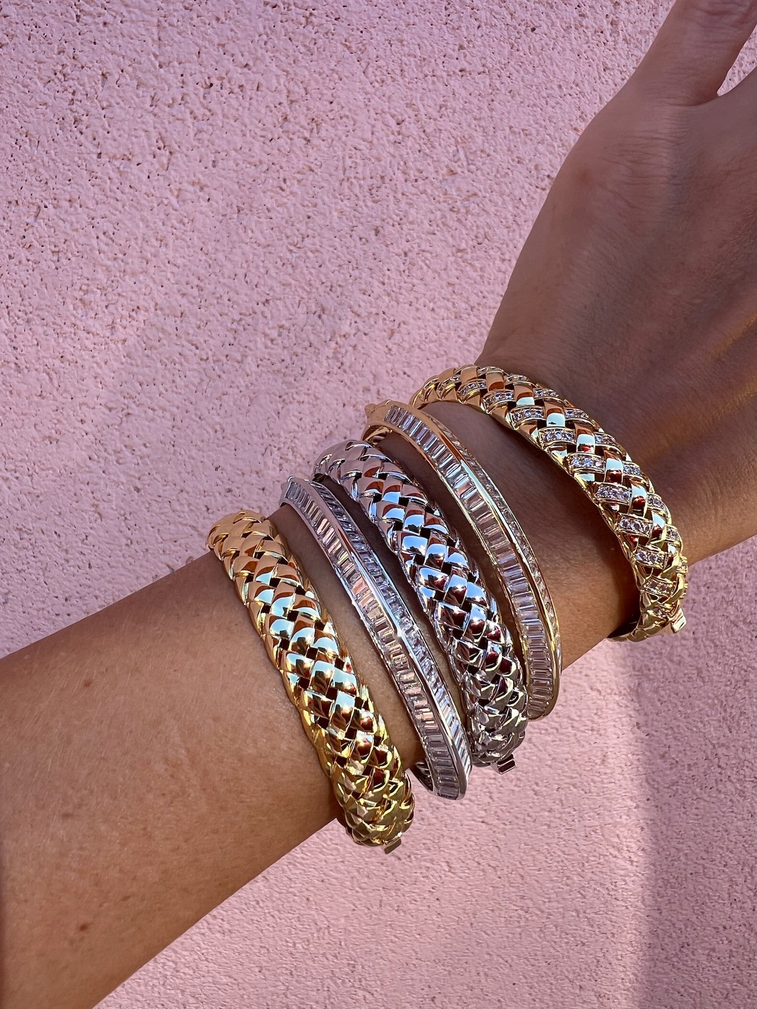 Native Gem RAZOR EDGE BANGLE IN GOLD at Romi Boutique