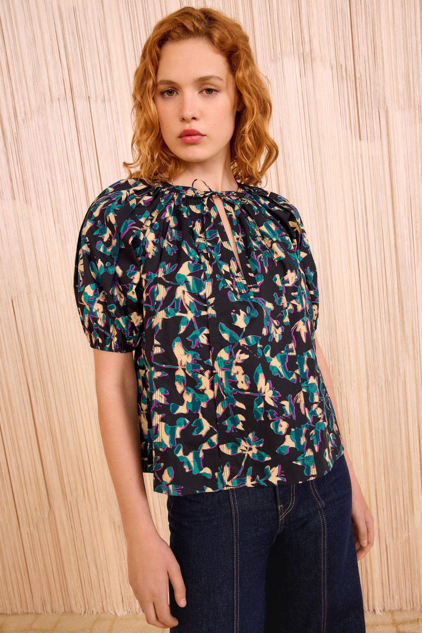 LOLI SHORT SLEEVE BLOUSE IN KALEIDOSCOPE - Romi Boutique