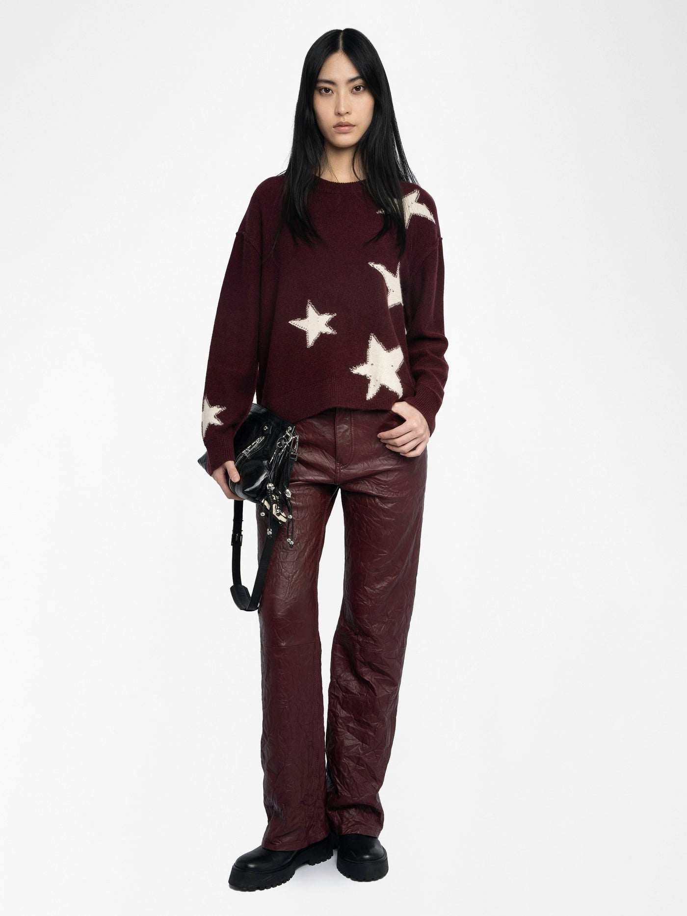 MARKUZ CASHMERE SWEATER IN BURGUNDY