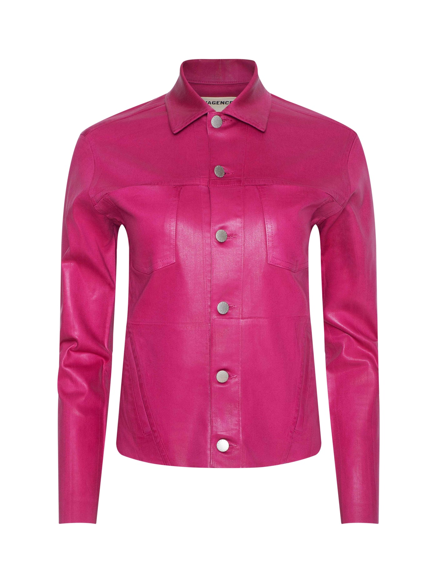 JANELLE SLIM RAW JACKET IN PINK COATED
