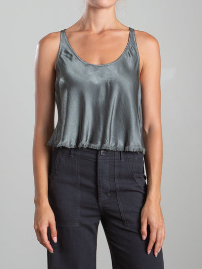 MAGGIE TANK IN VINTAGE SATIN NORI