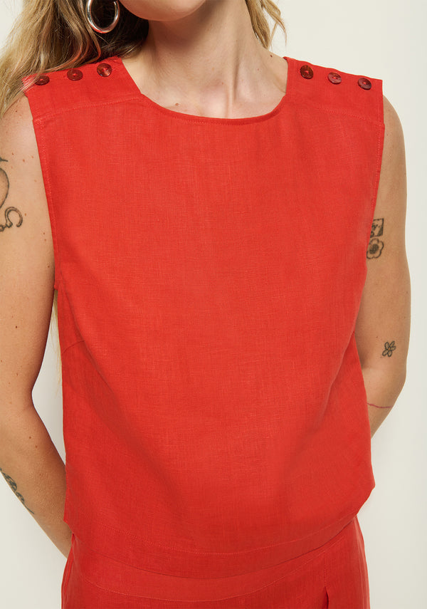 CARA TANK IN AURORA RED