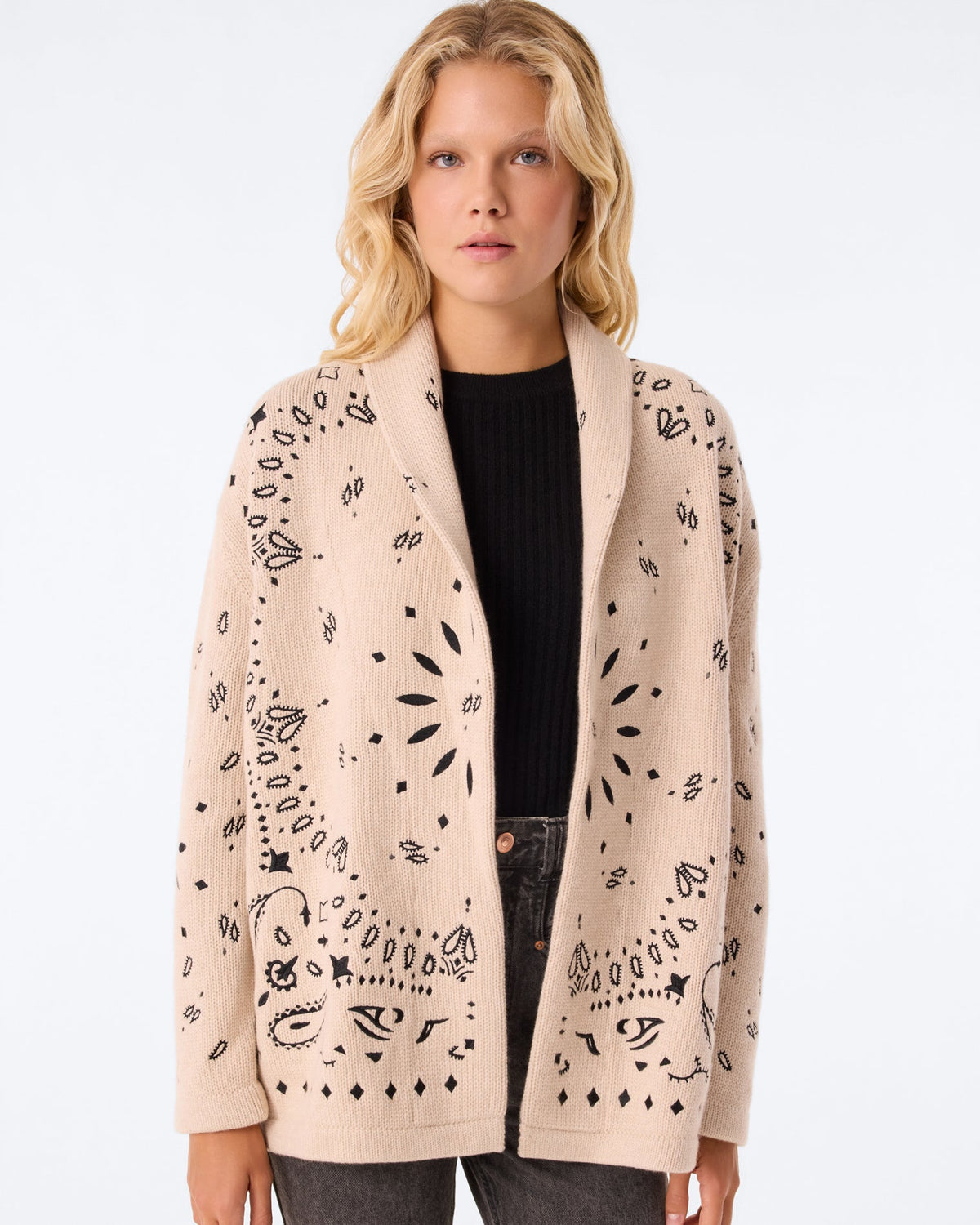 Kujten Vest Cody Bandana Cardigan at Romi Boutique