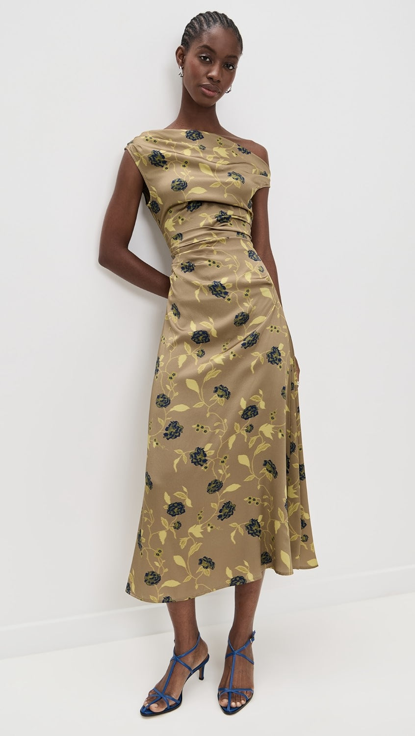 PHARE SILK DRESS IN VINTAGE FLORAL