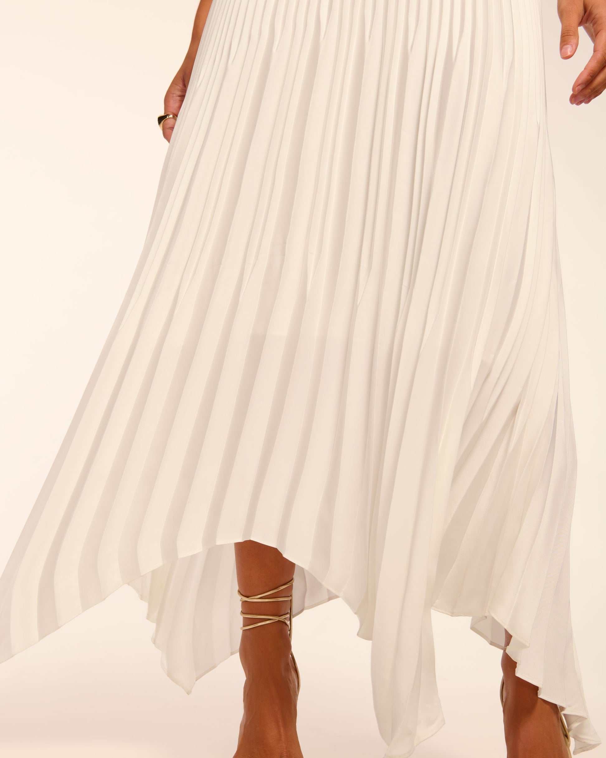 Ramy Brook DAVINIA KNIT COMBO PLEATED MAXI DRESS at Romi Boutique