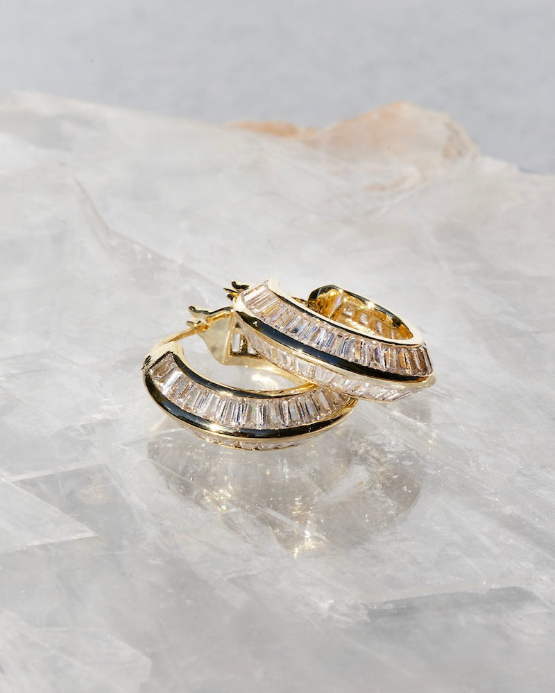 Native Gem Razor Edge Hoop Earrings at Romi Boutique