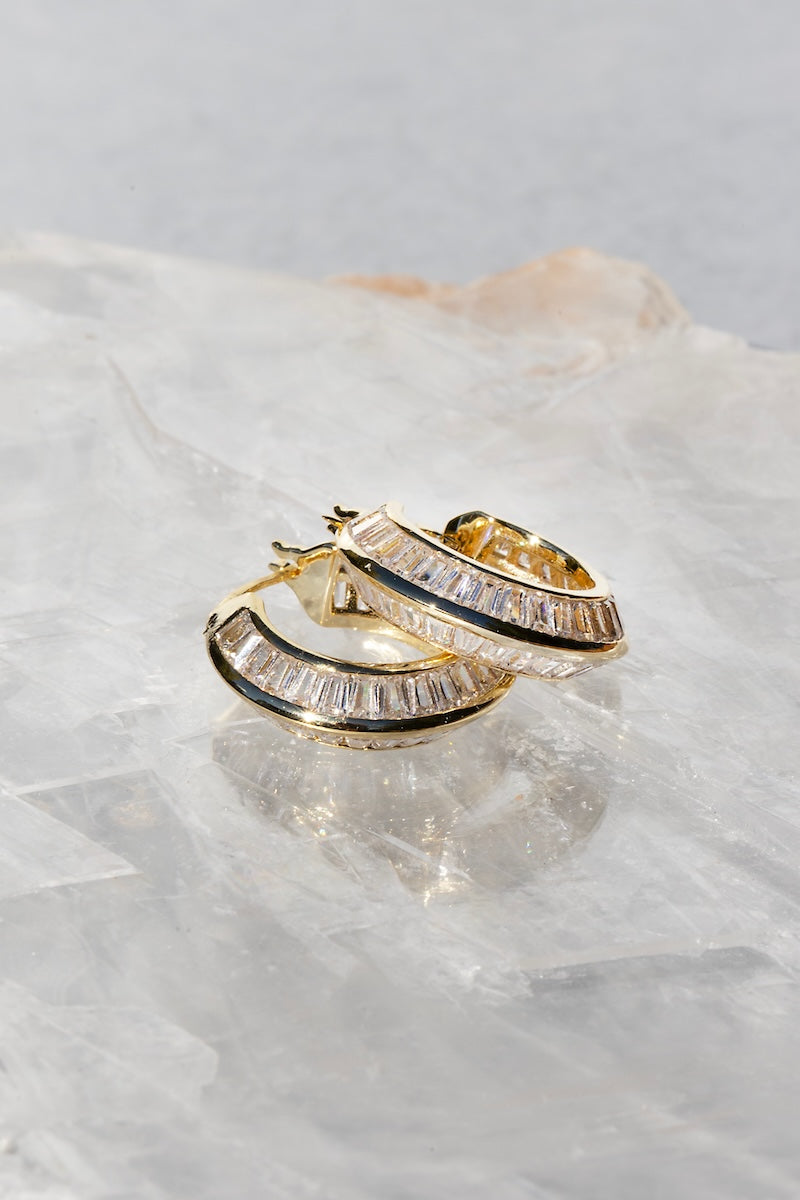 Native Gem Razor Edge Hoop Earrings at Romi Boutique