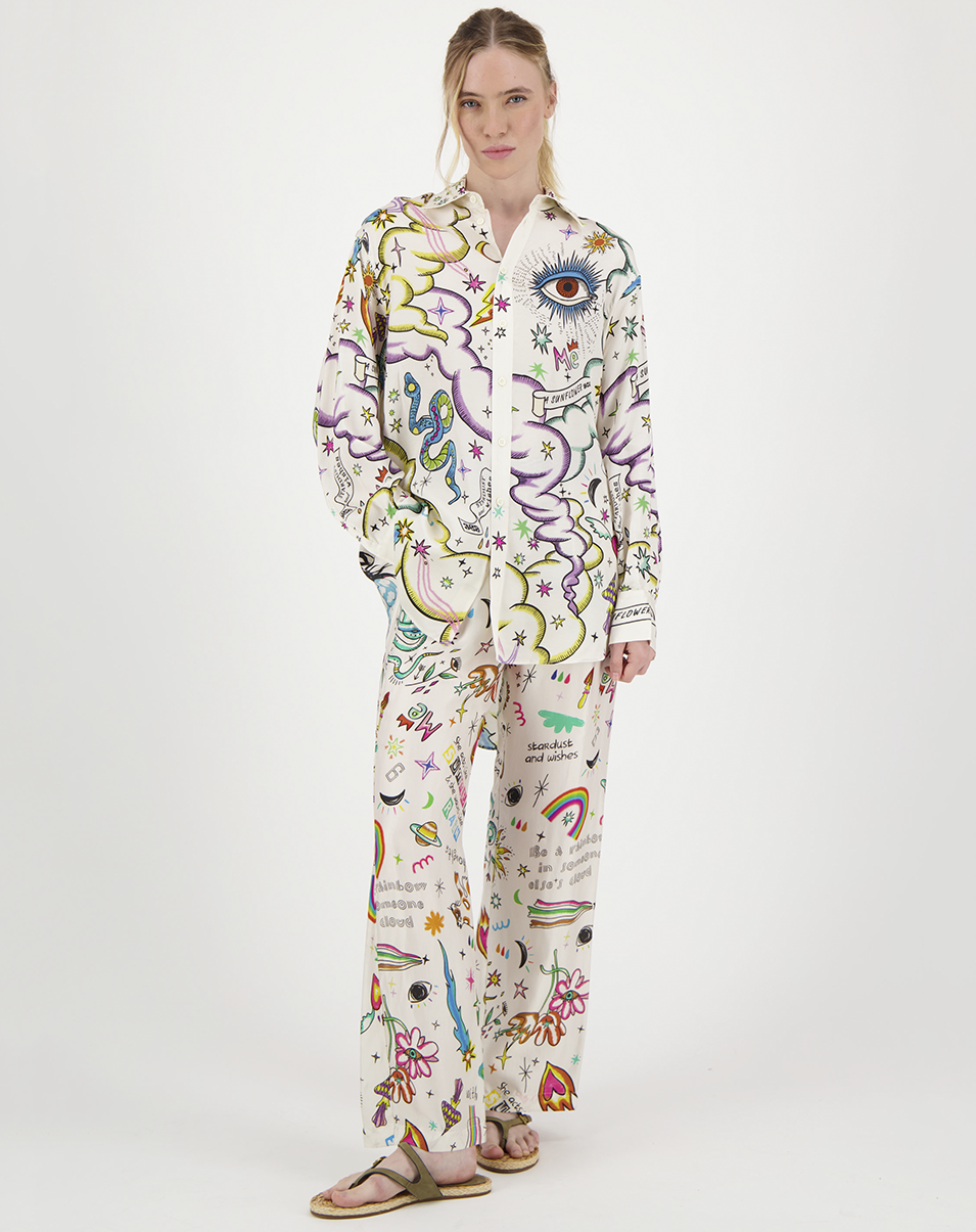 Me369 BAILEY STRAIGHT LEG PRINTED PANT at Romi Boutique