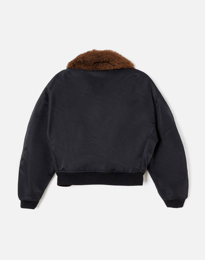 SHRUNKEN BOMBER IN BLACK - Romi Boutique