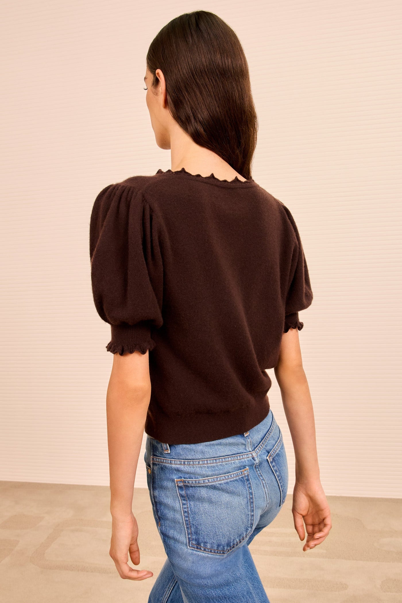 POLLINE SHORT SLEEVE TOP IN WENGE