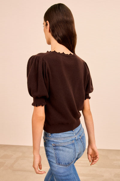 POLLINE SHORT SLEEVE TOP IN WENGE