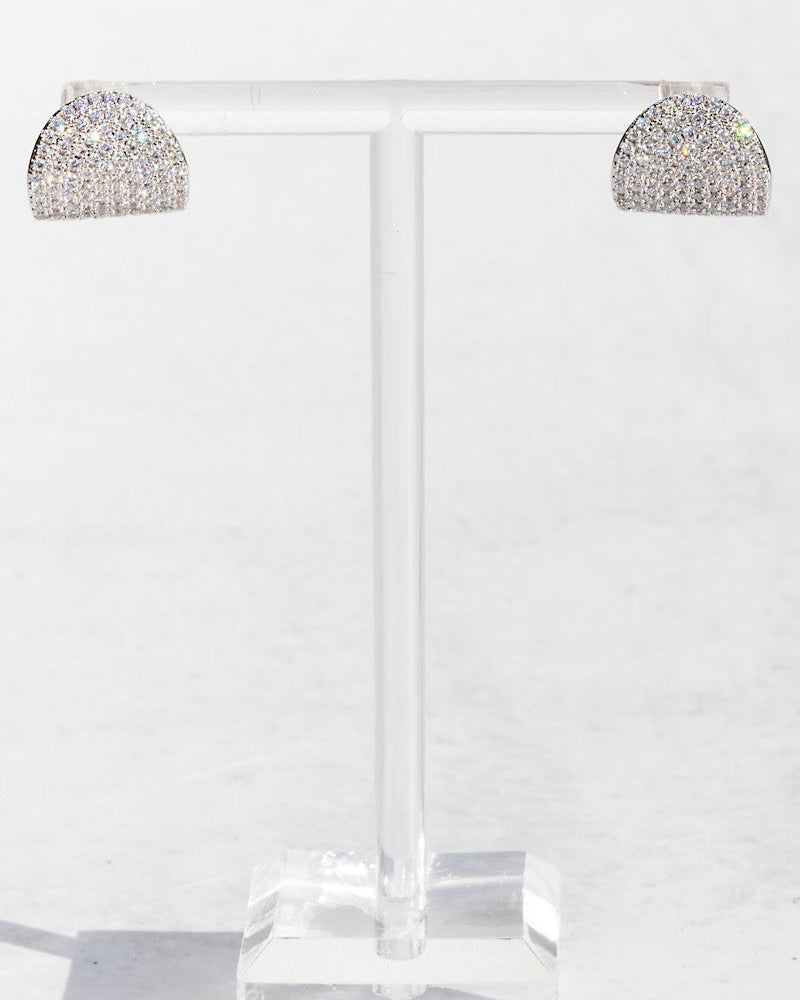 Silver Arc Stud Earrings