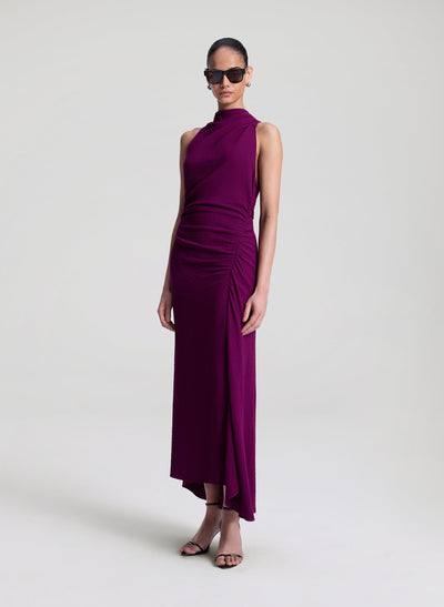 INEZ TEXTURED MIDI DRESS IN JEWEL