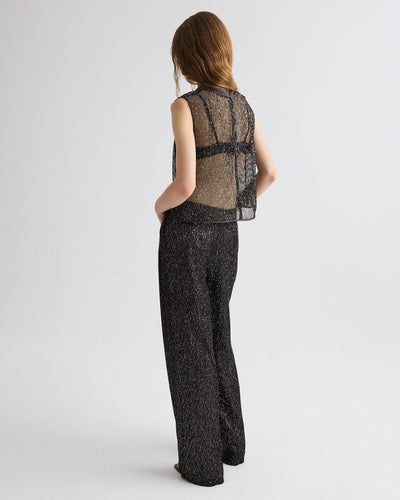 SHORT MUSCLE TANK IN DARK CHOCOLATE/SILVER - Romi Boutique