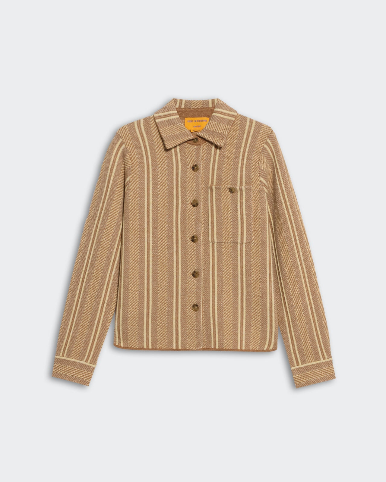 DYLAN STRIPE SHIRT IN ALMOND COMBO