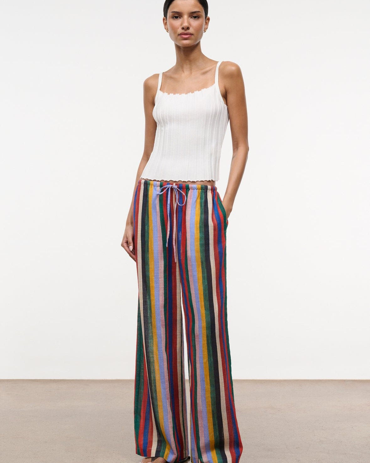 Staud Mateo Pant In Artist Stripe at Romi Boutique