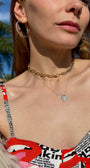 Native Gem Glimmer Heart Necklace In Sterling Silver at Romi Boutique