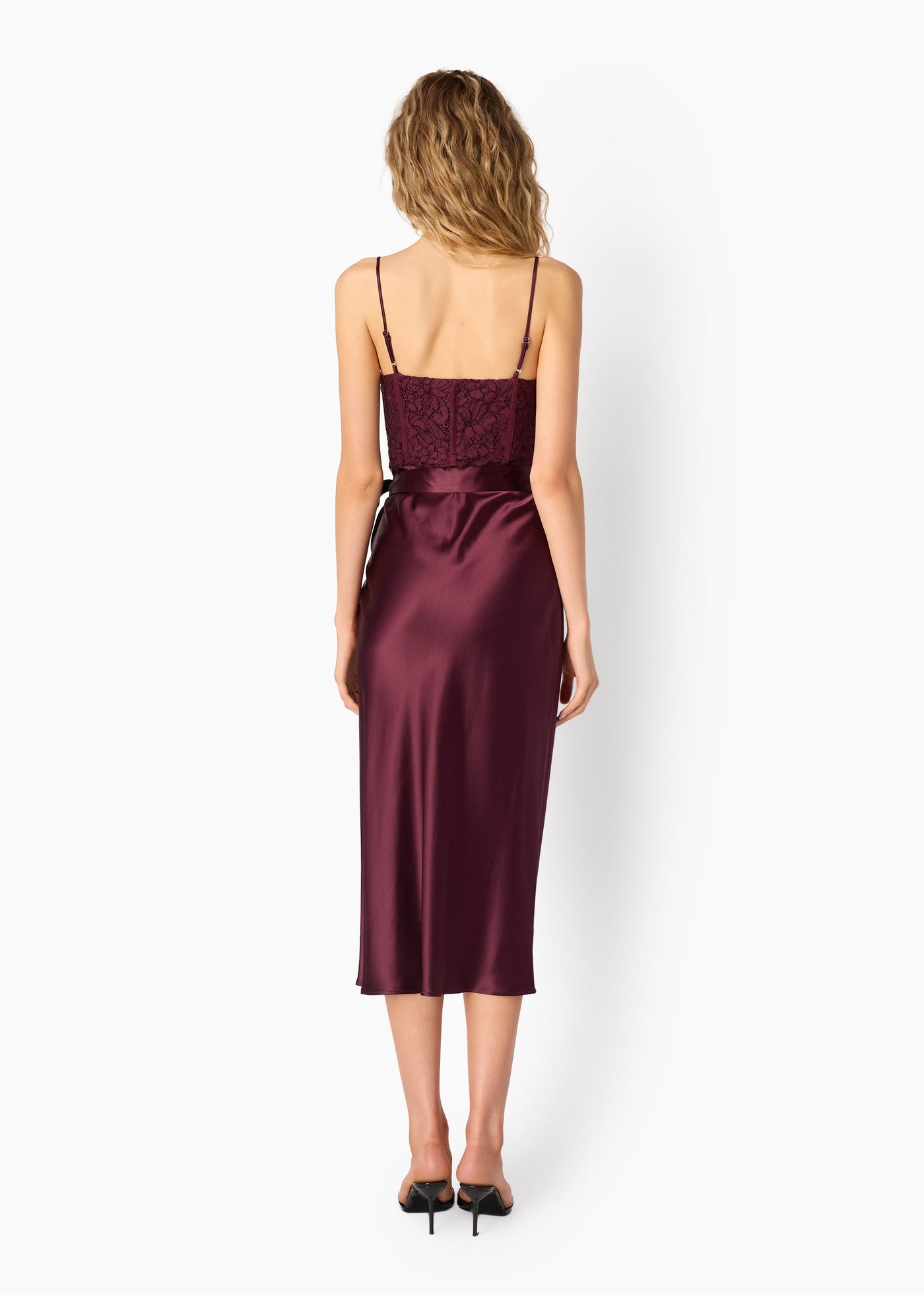 TRICIA CORSET DRESS IN BLACKBERRY