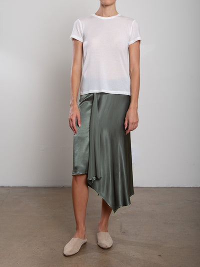 SAMARA SKIRT IN VINTAGE SATIN NORI