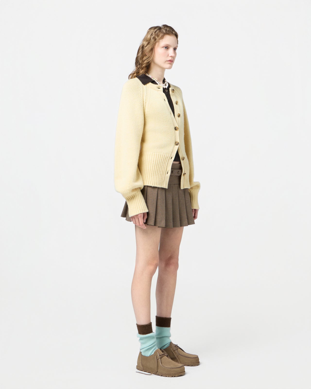 SCULPTED CARDIGAN IN BUTTER