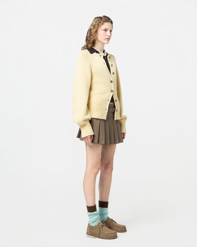 SCULPTED CARDIGAN IN BUTTER