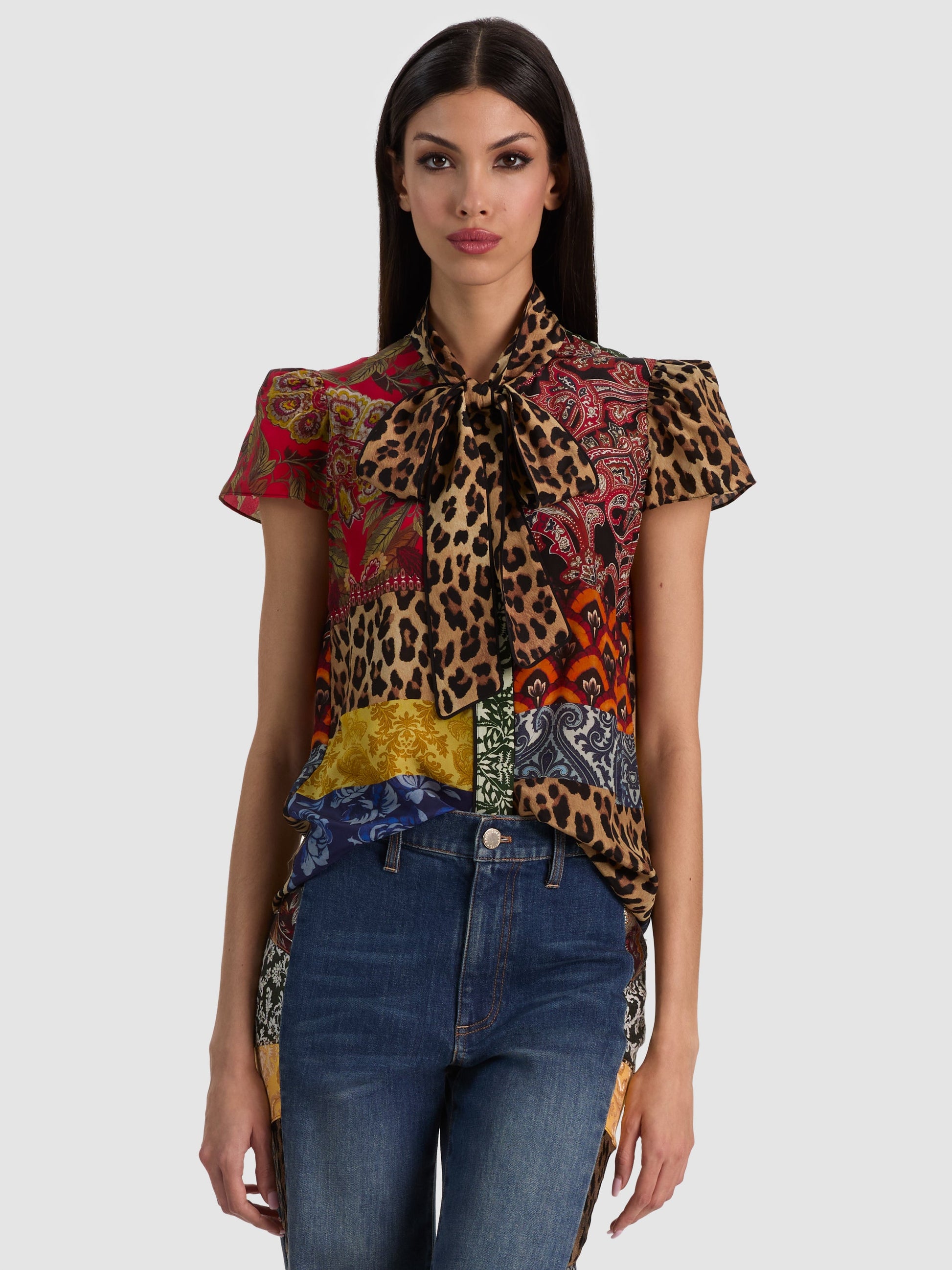 Jeannie Bow Collar Button Down