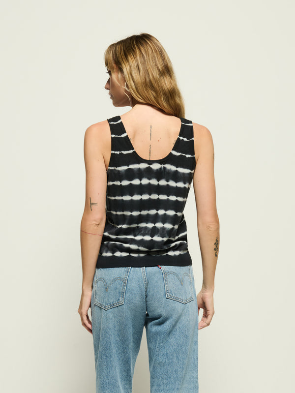 SIENNA SWEATER TANK IN TIE DYE STRIPE - Romi Boutique