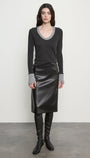 Enza Costa Fine Cashmere Easy Cuffed U Shirt at Romi Boutique