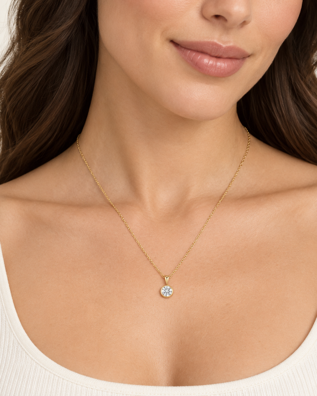 Emerson Stone Solstice Classic Bezel Diamond Necklace at Romi Boutique