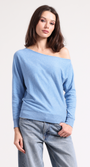 Minnie Rose COTTON CASHMERE OFF THE SHOULDER TOP at Romi Boutique
