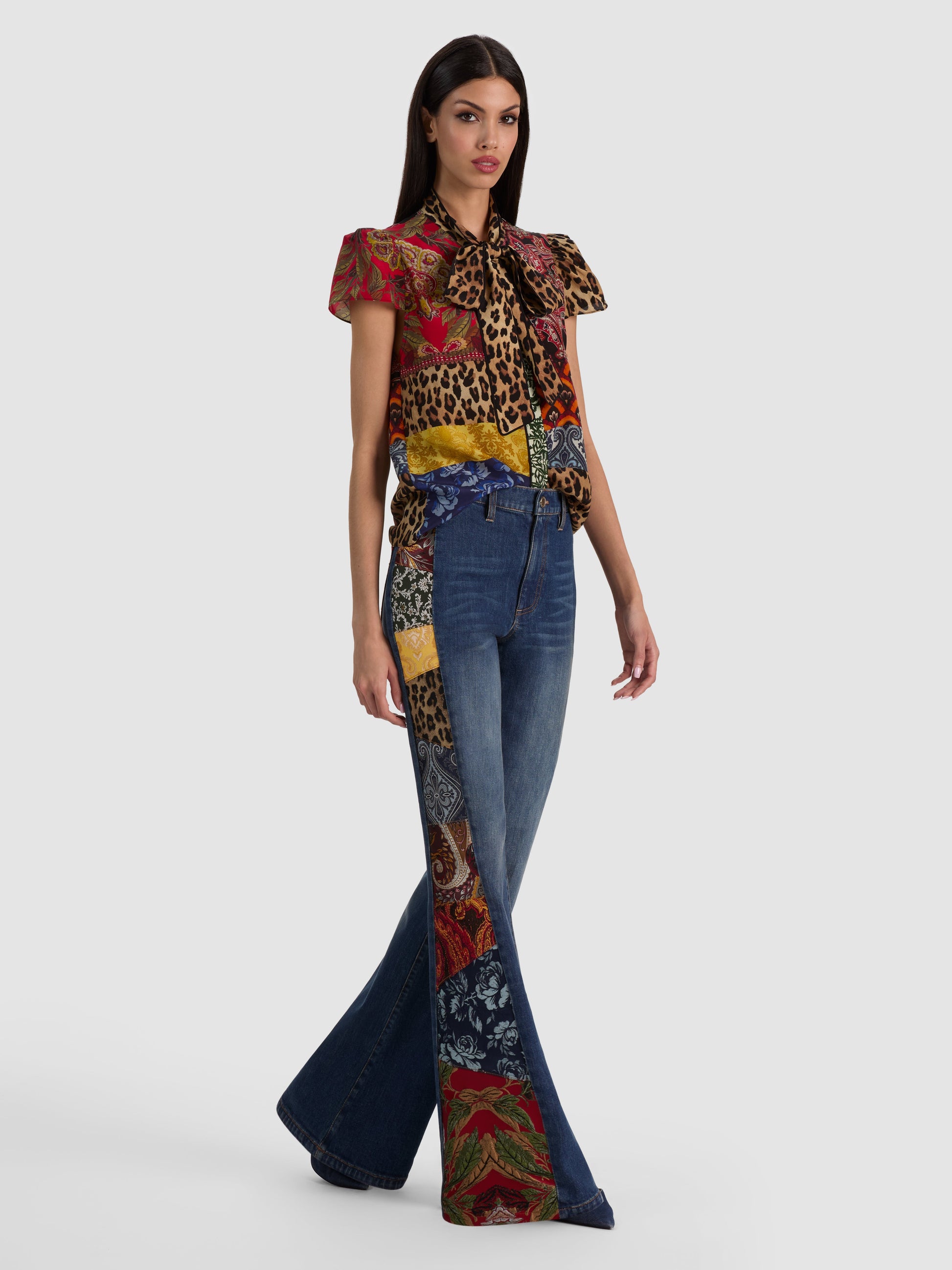 Jeannie Bow Collar Button Down