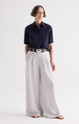 TWP Short Lived Shirt with Pleated Placket at Romi Boutique