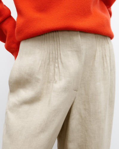 MINI PLEAT TROUSER IN SAFARI