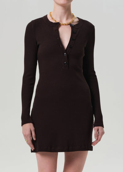 NALI MINI DRESS IN CHOCOLATE